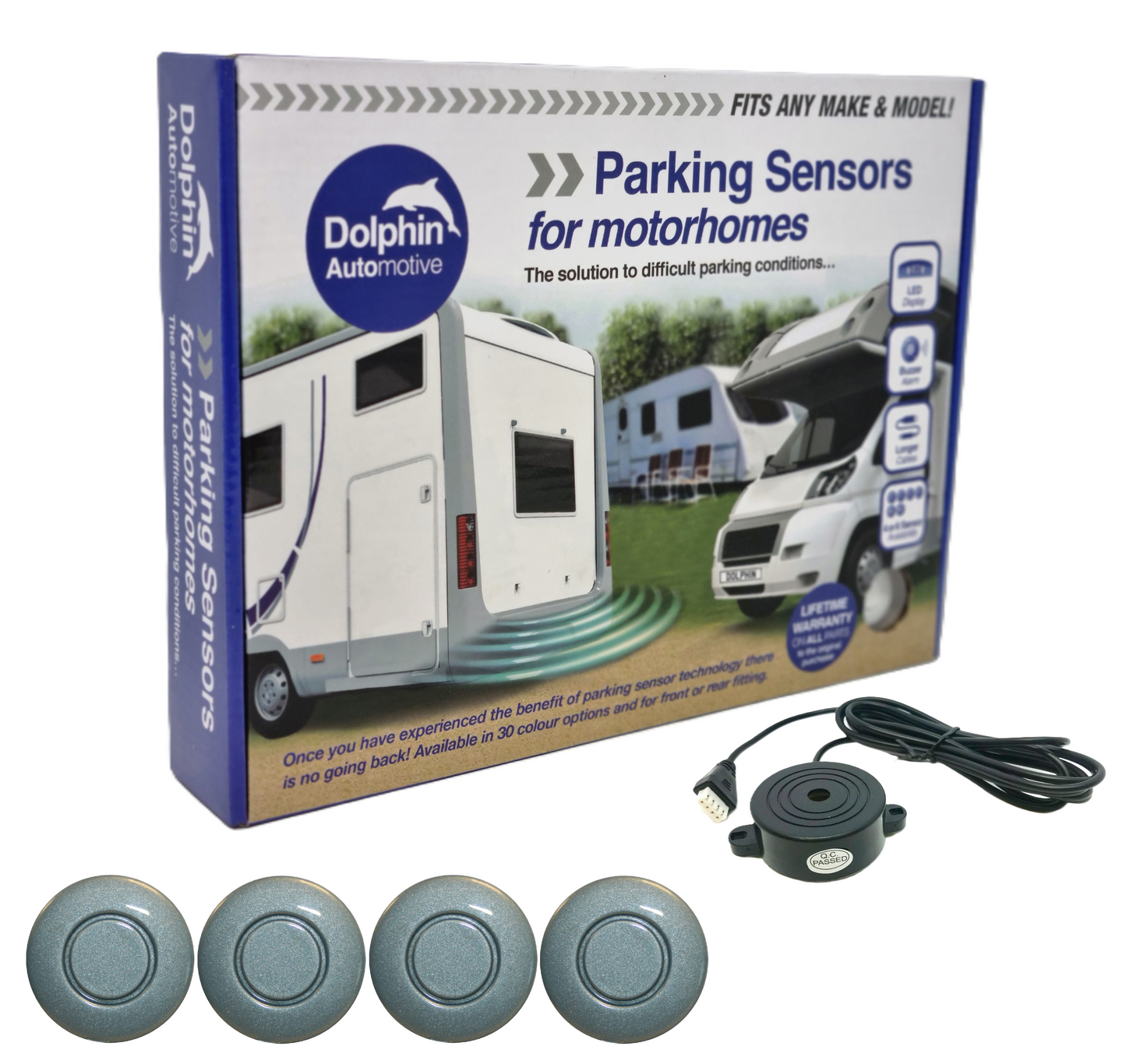 4 Reversing Sensors with Audio Beep Alerts - For Motorhomes & Vans