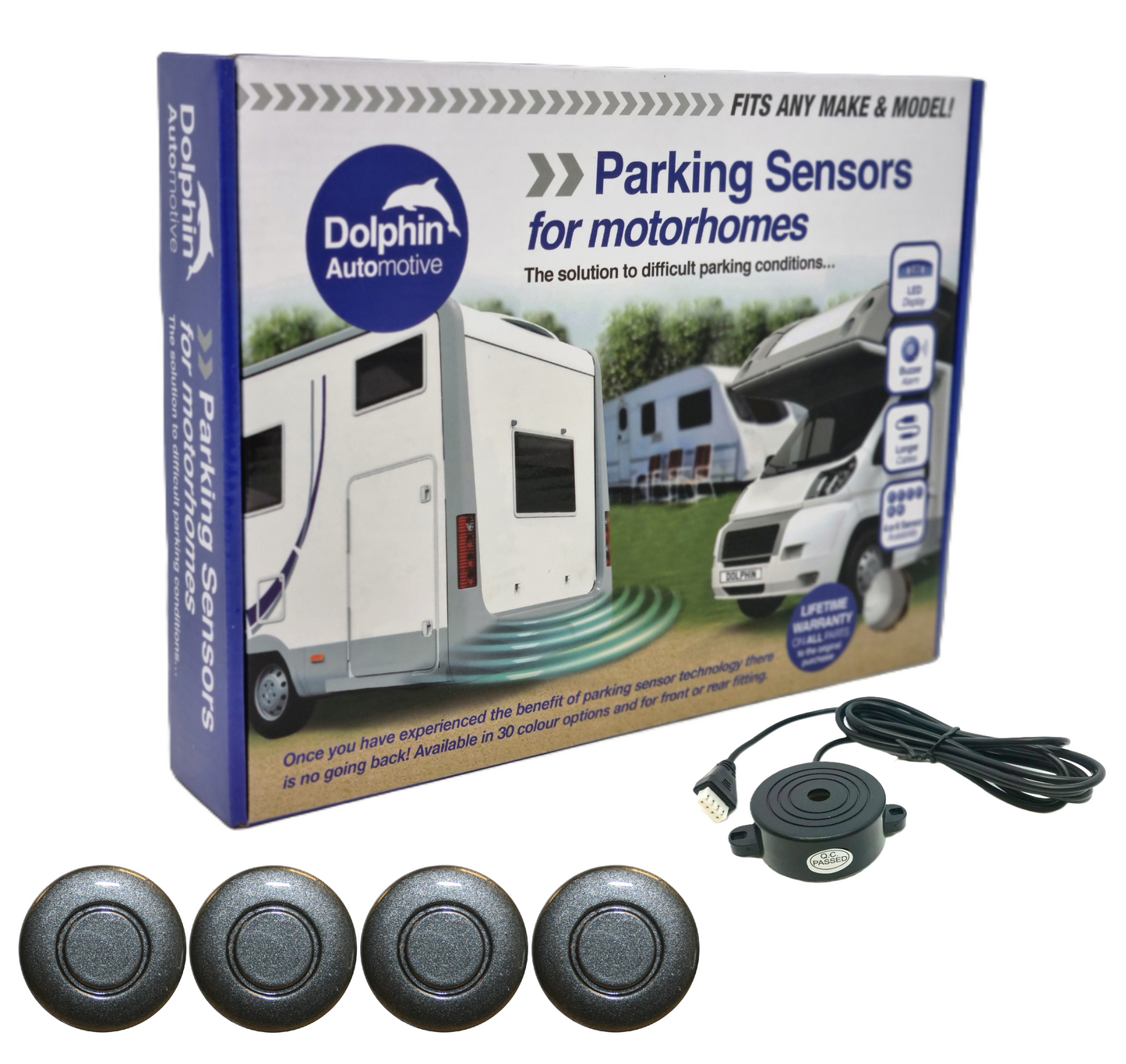 4 Reversing Sensors with Audio Beep Alerts - For Motorhomes & Vans