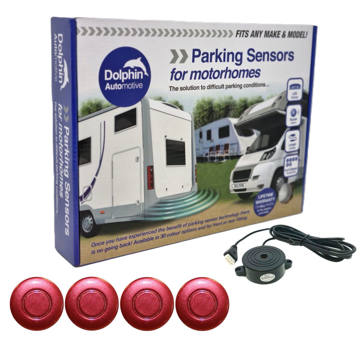 4 Reversing Sensors with Audio Beep Alerts - For Motorhomes & Vans