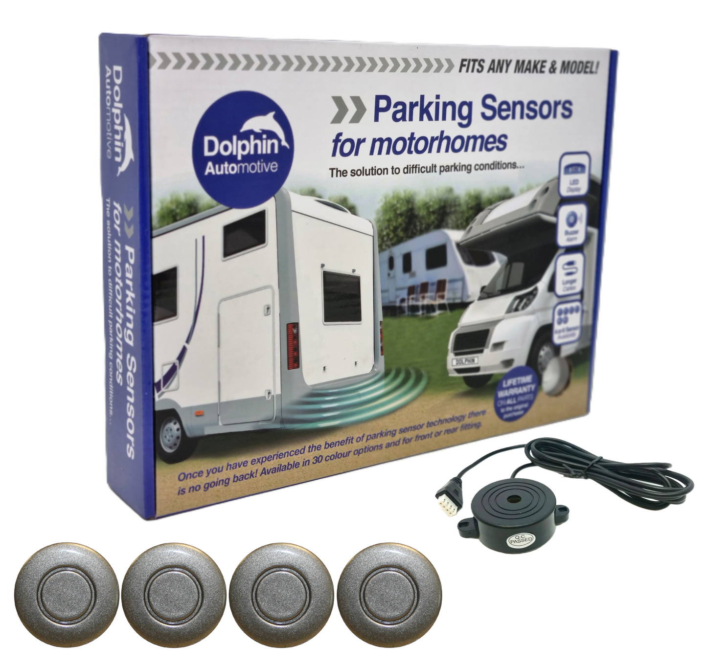 4 Reversing Sensors with Audio Beep Alerts - For Motorhomes & Vans