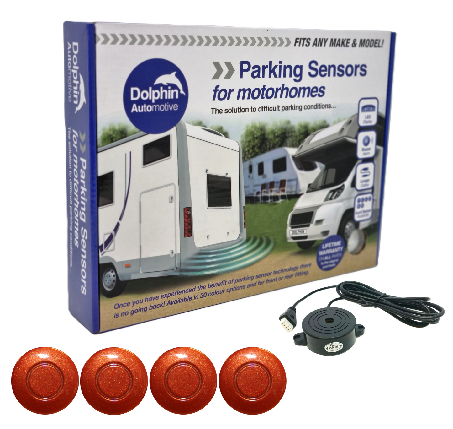 4 Reversing Sensors with Audio Beep Alerts - For Motorhomes & Vans