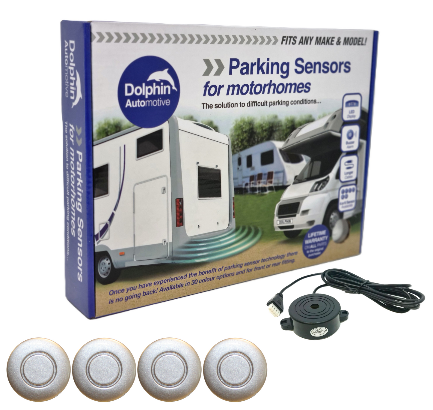 4 Reversing Sensors with Audio Beep Alerts - For Motorhomes & Vans
