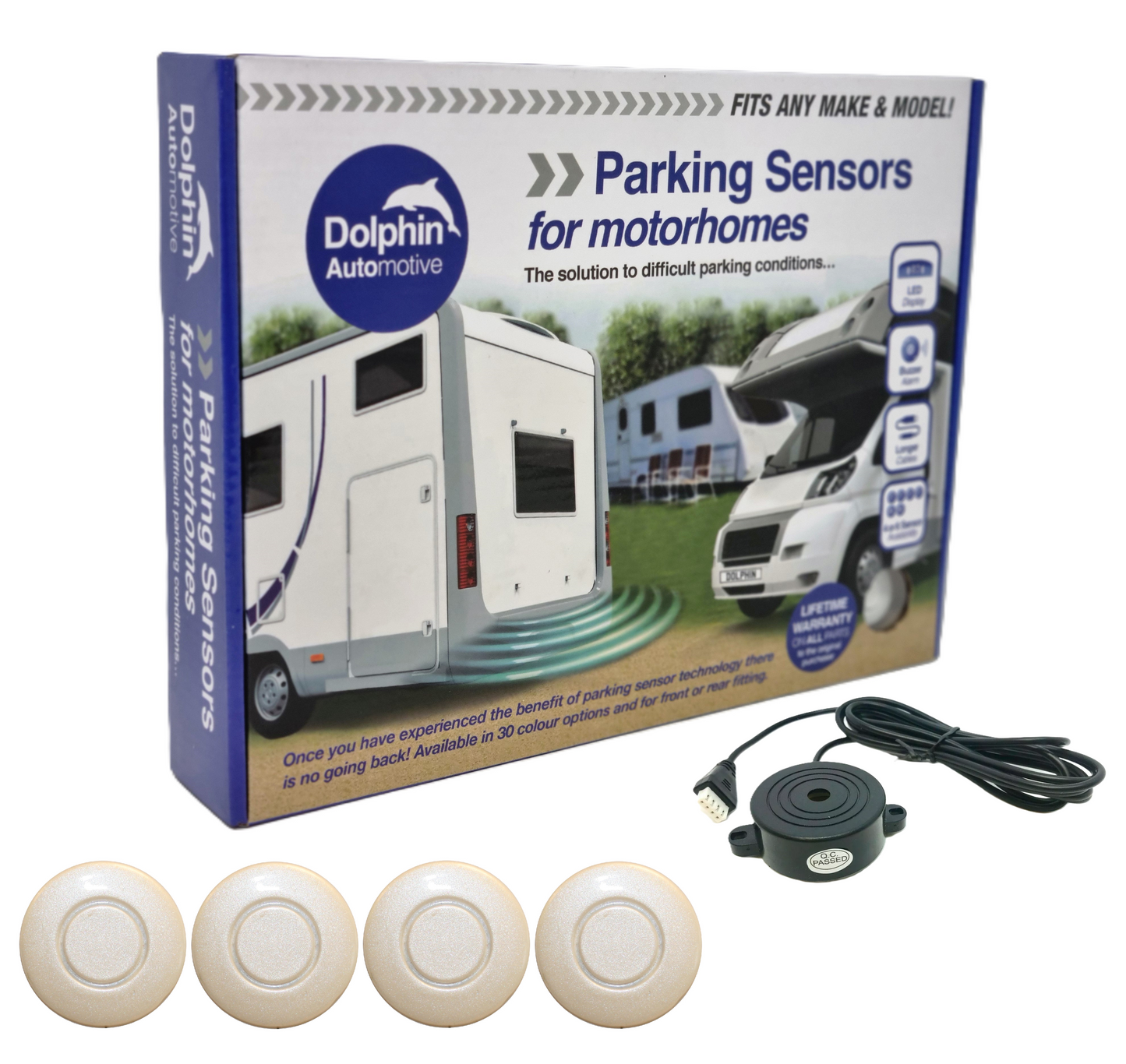 4 Reversing Sensors with Audio Beep Alerts - For Motorhomes & Vans