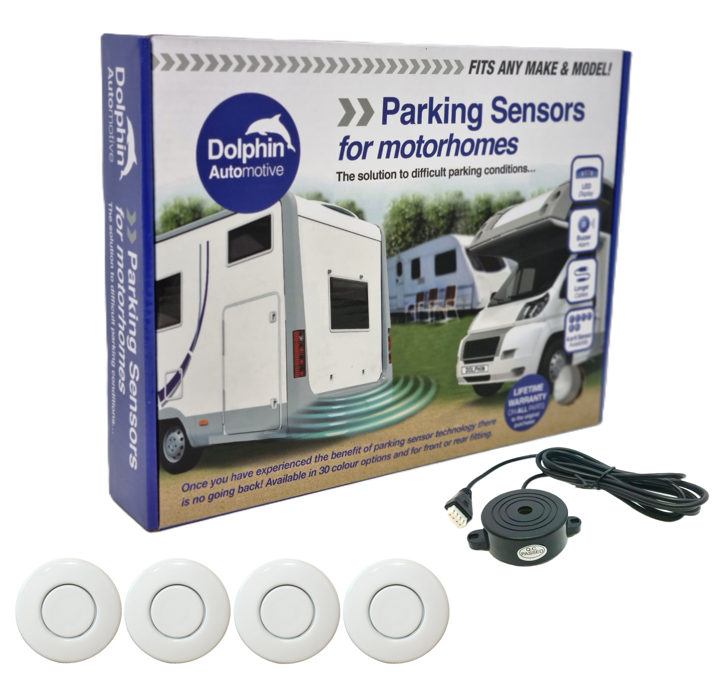 4 Reversing Sensors with Audio Beep Alerts - For Motorhomes & Vans