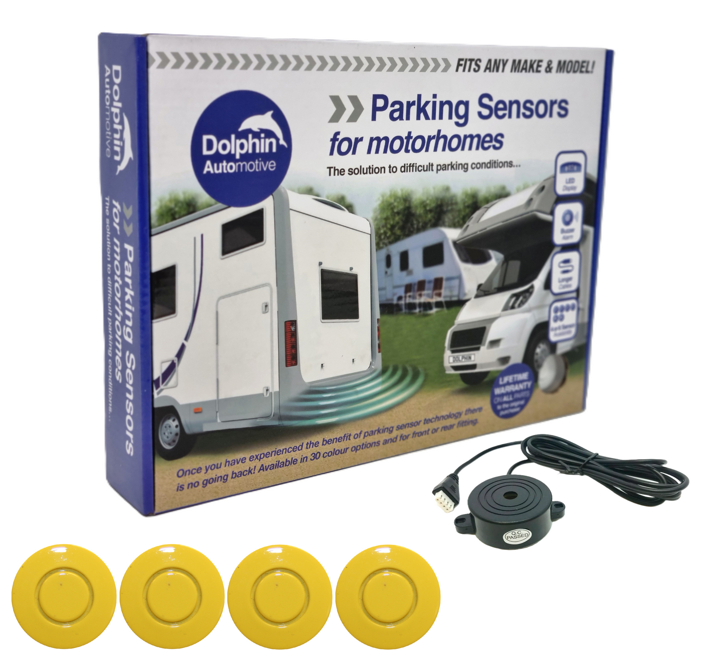 4 Reversing Sensors with Audio Beep Alerts - For Motorhomes & Vans
