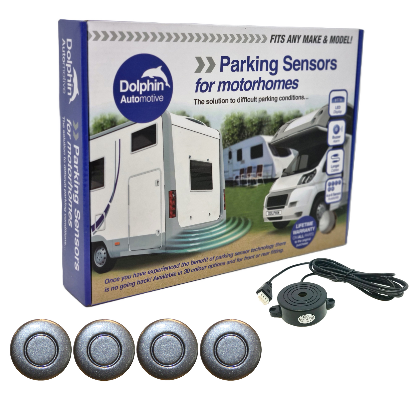 4 Reversing Sensors with Audio Beep Alerts - For Motorhomes & Vans