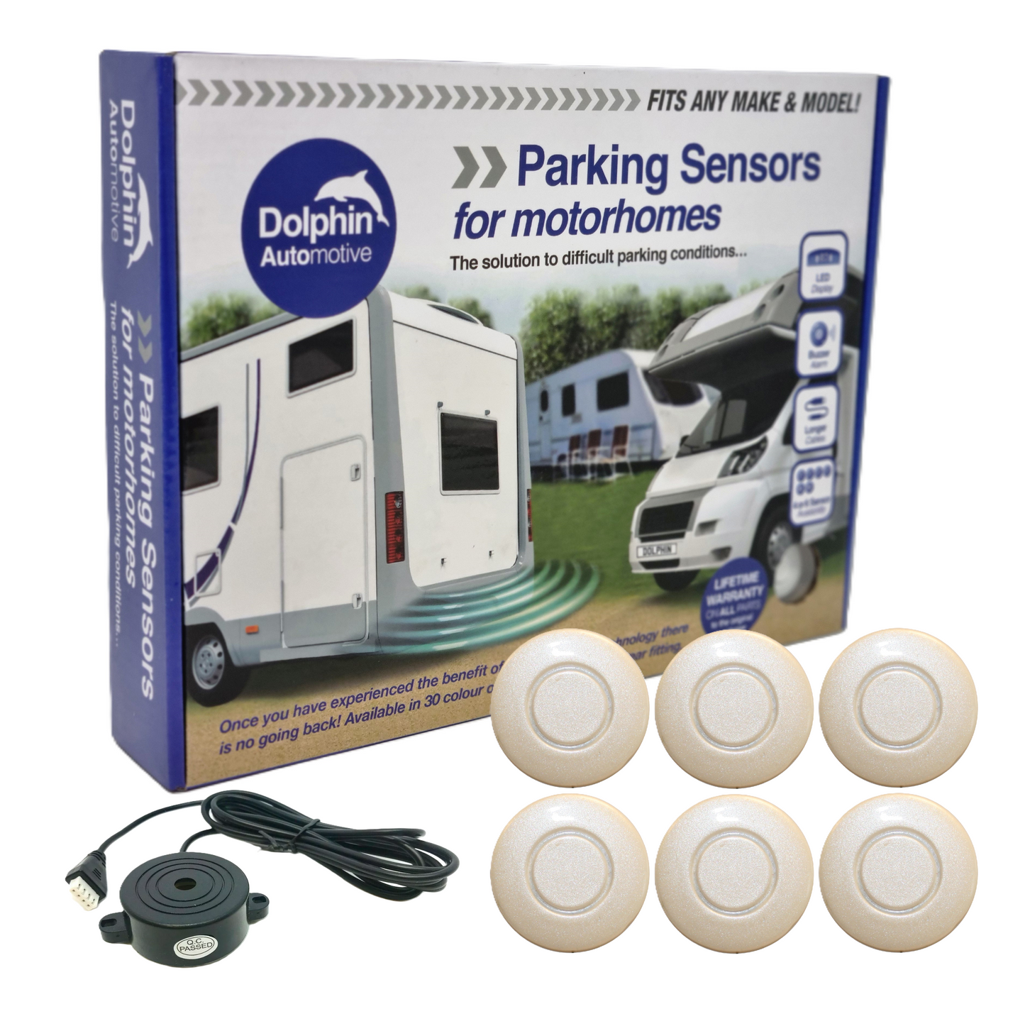 6 Reversing Sensors with Audio Beep Alerts - For Motorhomes & Vans