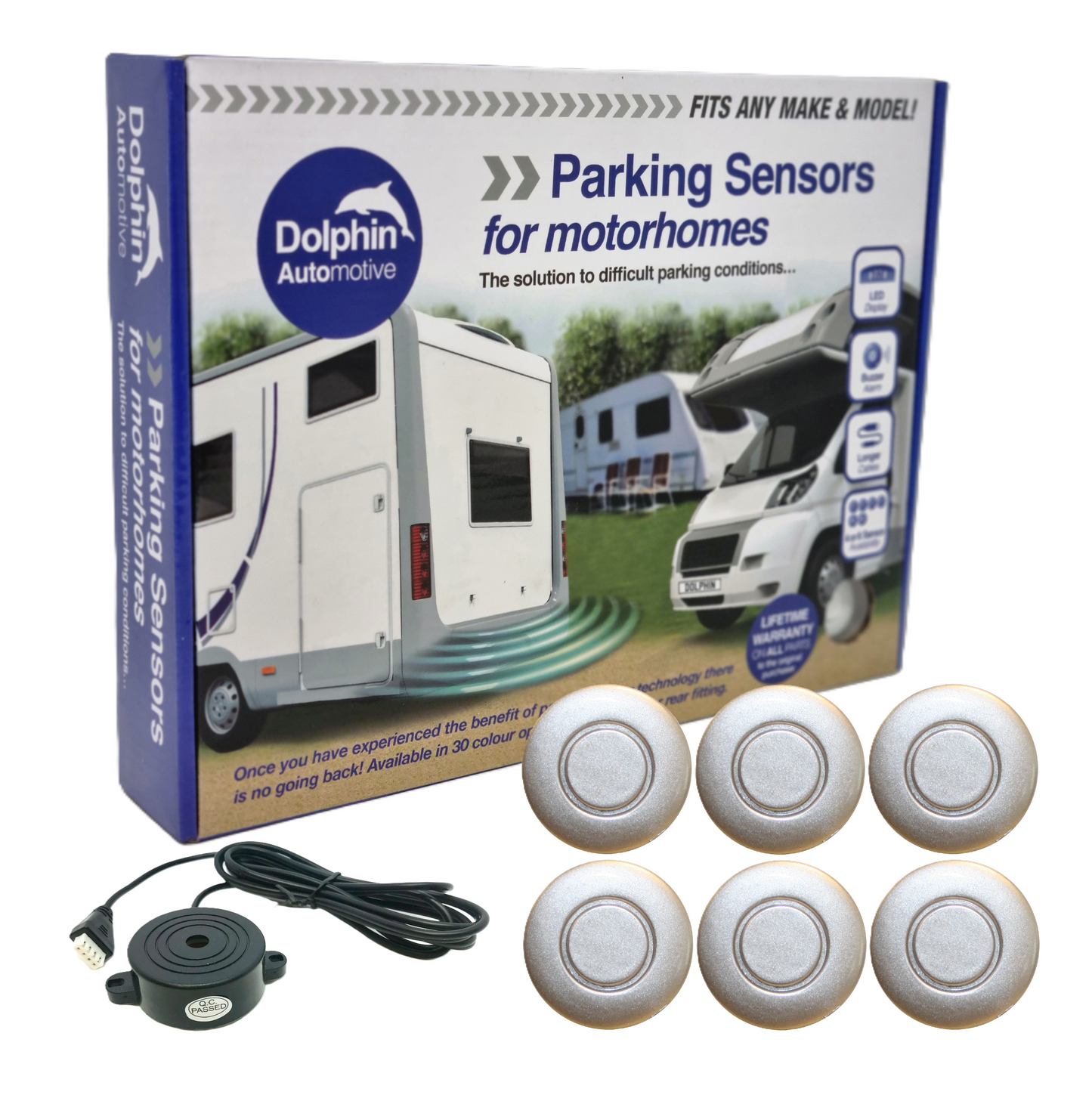 6 Reversing Sensors with Audio Beep Alerts - For Motorhomes & Vans