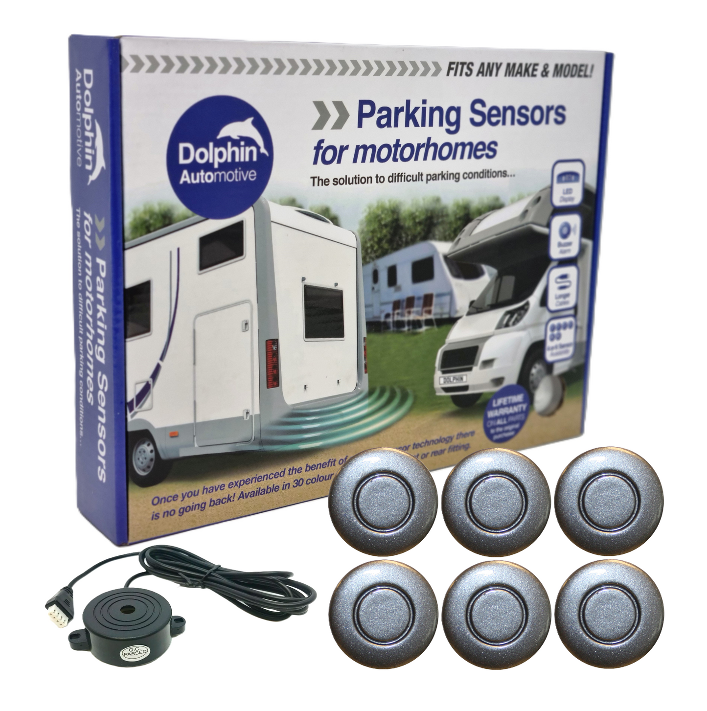 6 Reversing Sensors with Audio Beep Alerts - For Motorhomes & Vans