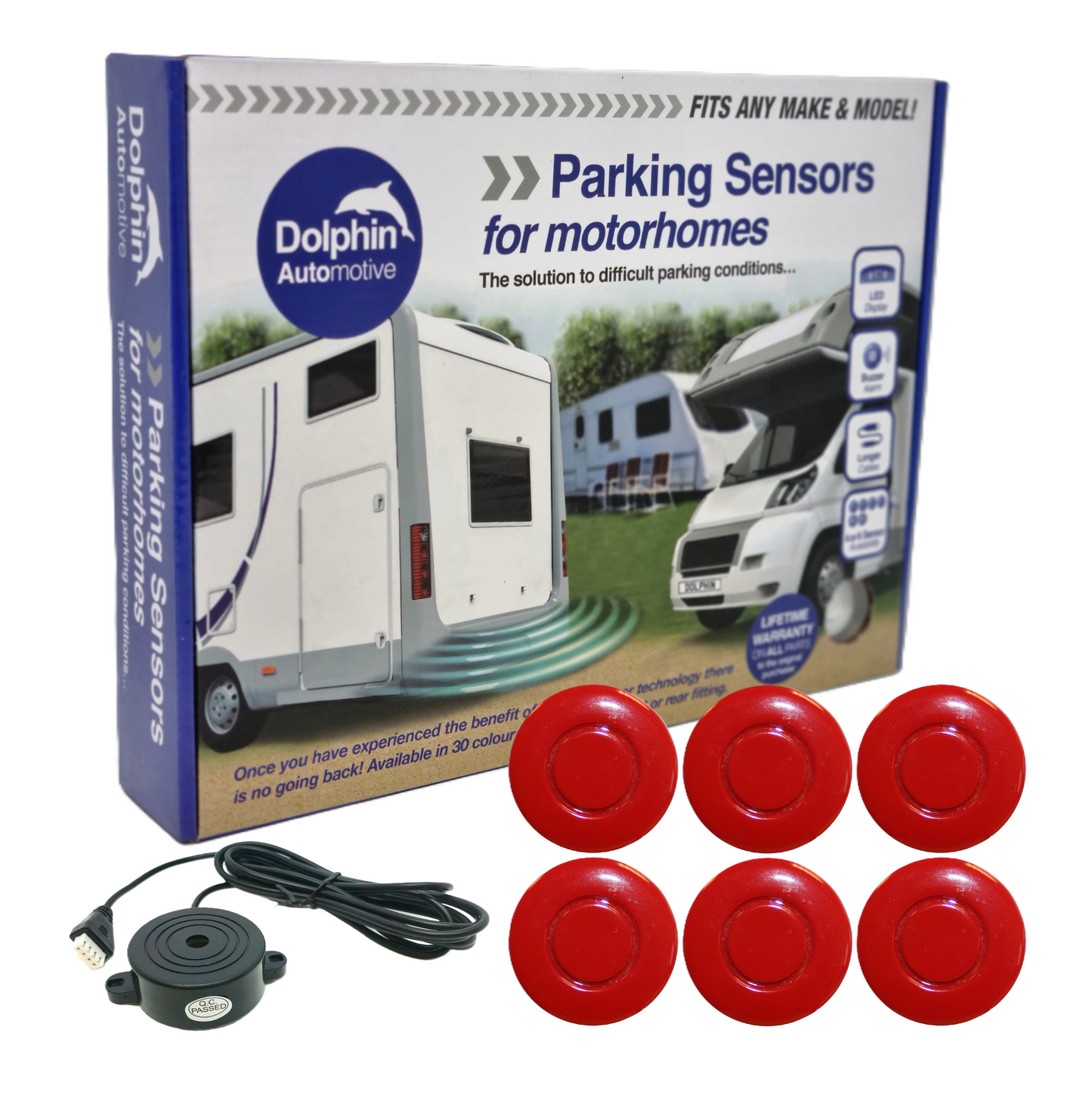 6 Reversing Sensors with Audio Beep Alerts - For Motorhomes & Vans