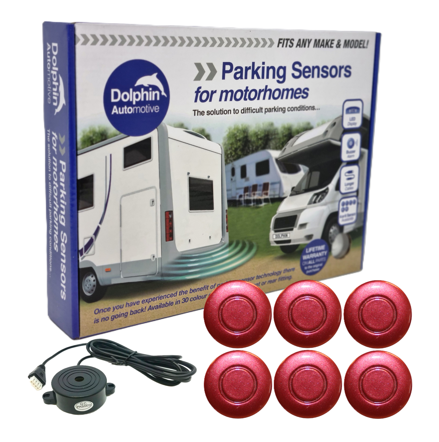 6 Reversing Sensors with Audio Beep Alerts - For Motorhomes & Vans