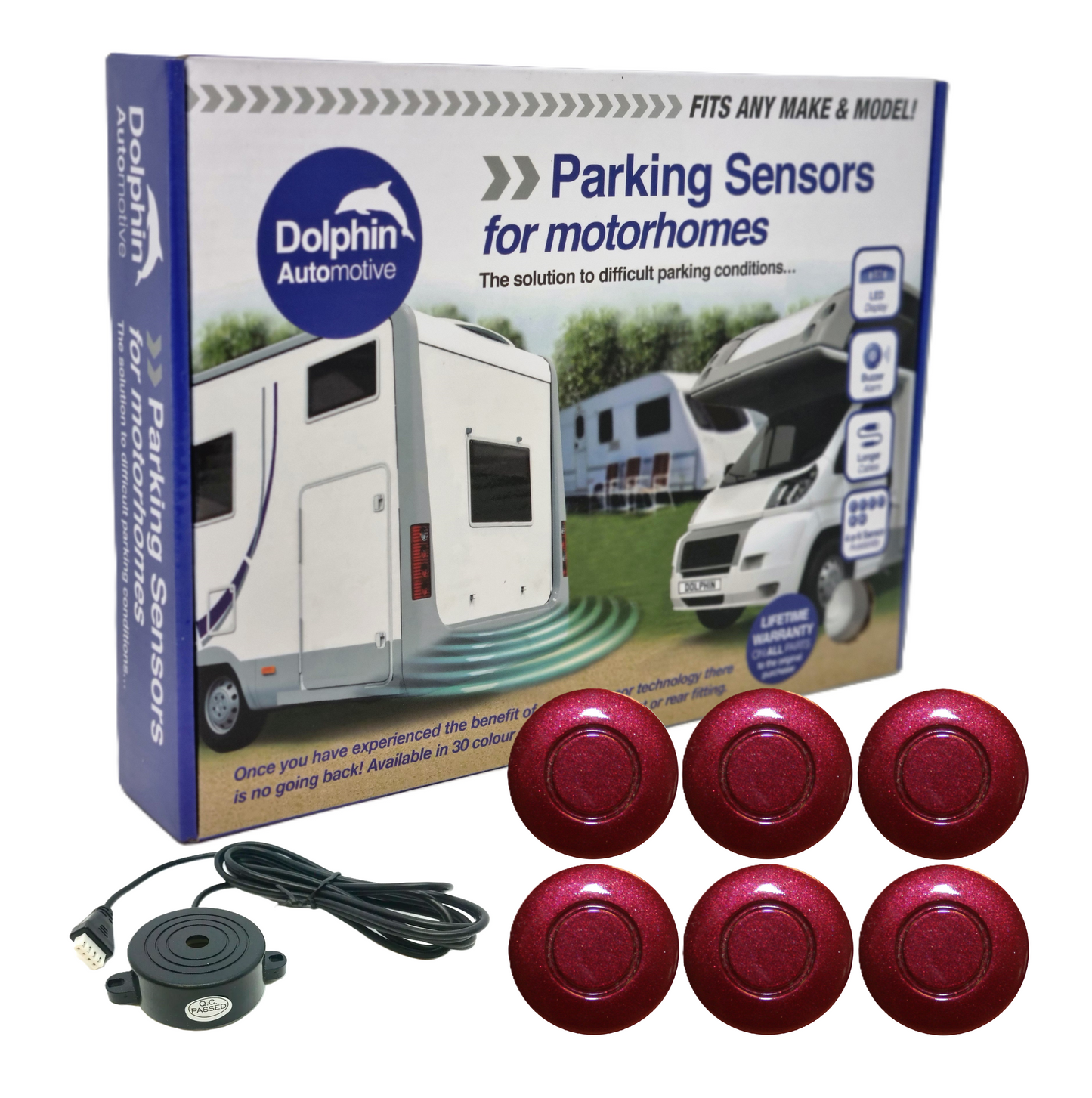 6 Reversing Sensors with Audio Beep Alerts - For Motorhomes & Vans