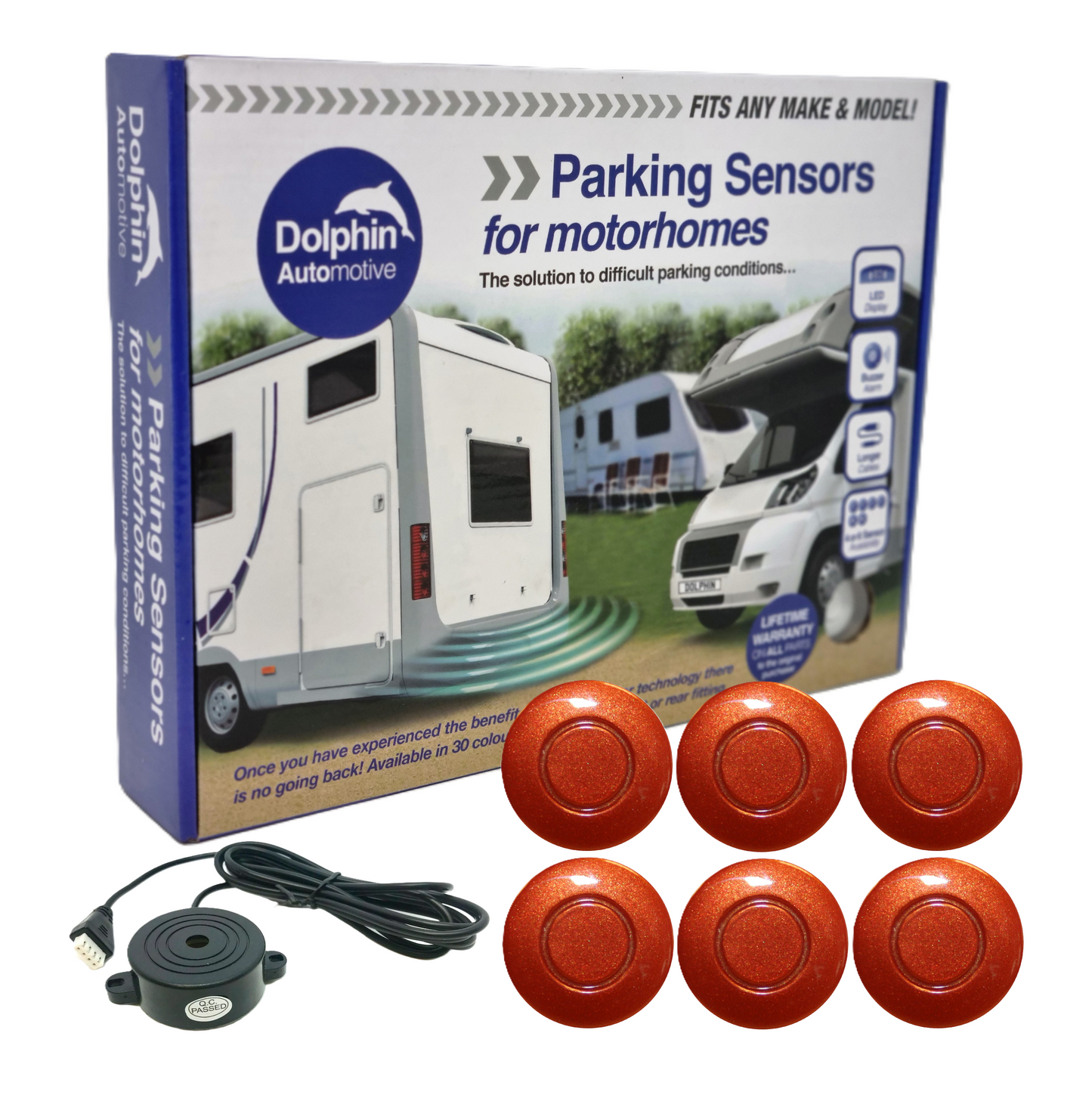 6 Reversing Sensors with Audio Beep Alerts - For Motorhomes & Vans
