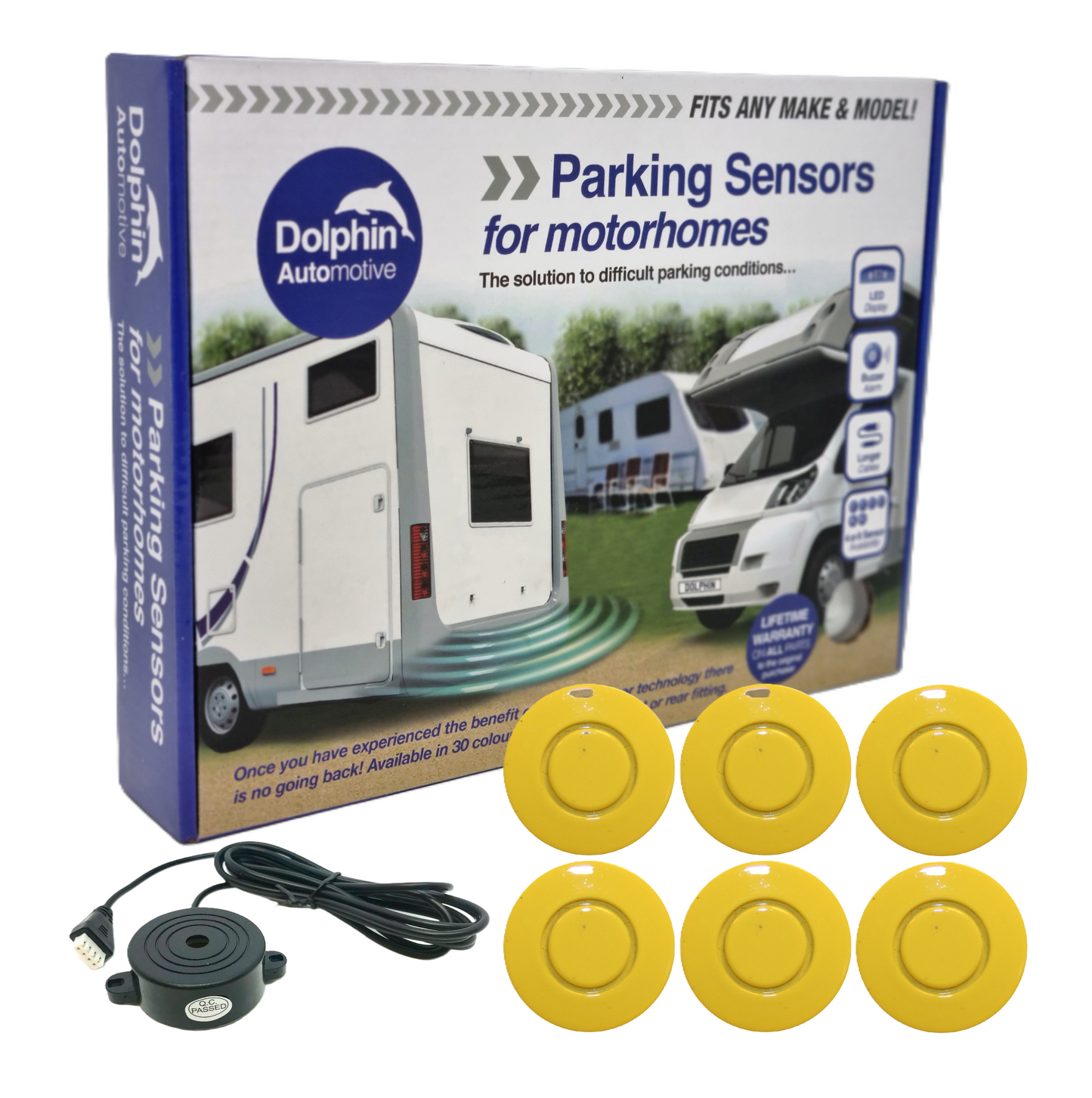 6 Reversing Sensors with Audio Beep Alerts - For Motorhomes & Vans