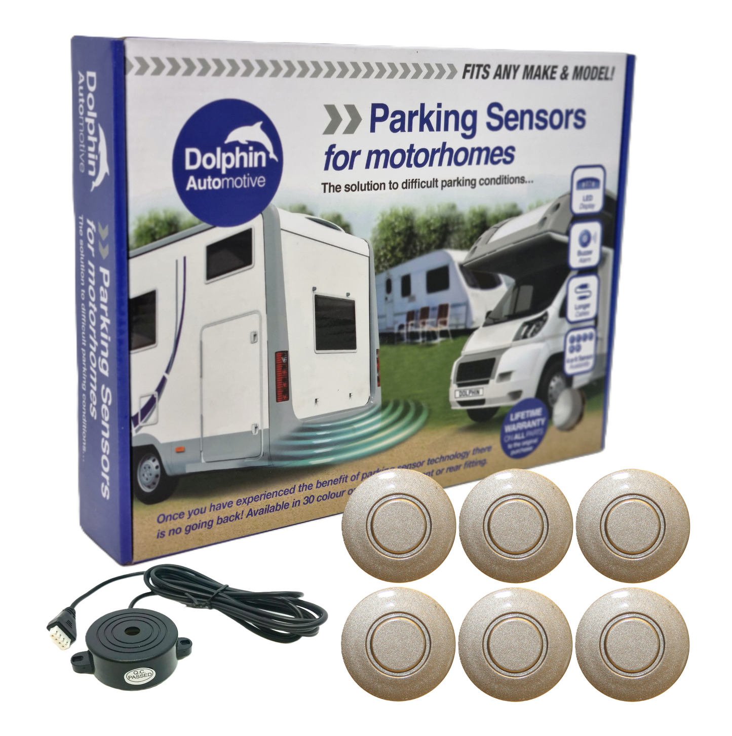 6 Reversing Sensors with Audio Beep Alerts - For Motorhomes & Vans