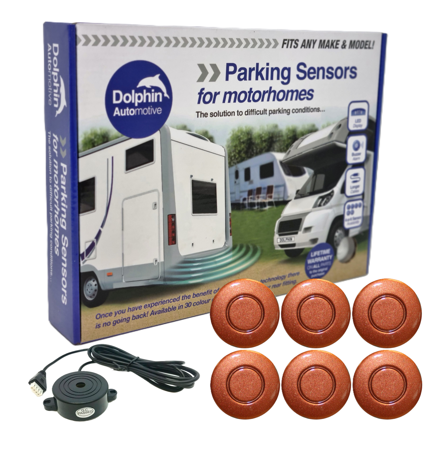 6 Reversing Sensors with Audio Beep Alerts - For Motorhomes & Vans