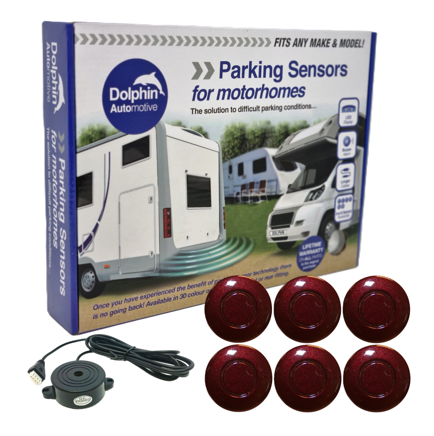6 Reversing Sensors with Audio Beep Alerts - For Motorhomes & Vans
