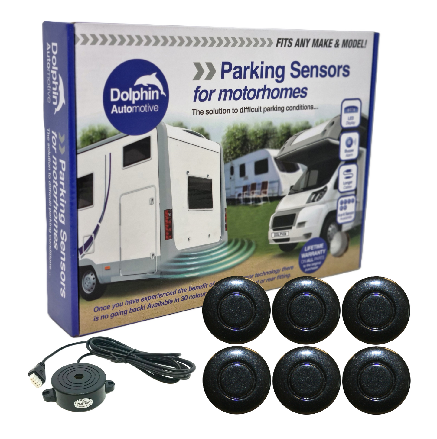 6 Reversing Sensors with Audio Beep Alerts - For Motorhomes & Vans