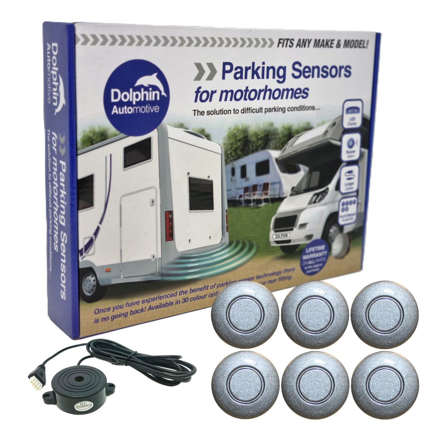 6 Reversing Sensors with Audio Beep Alerts - For Motorhomes & Vans