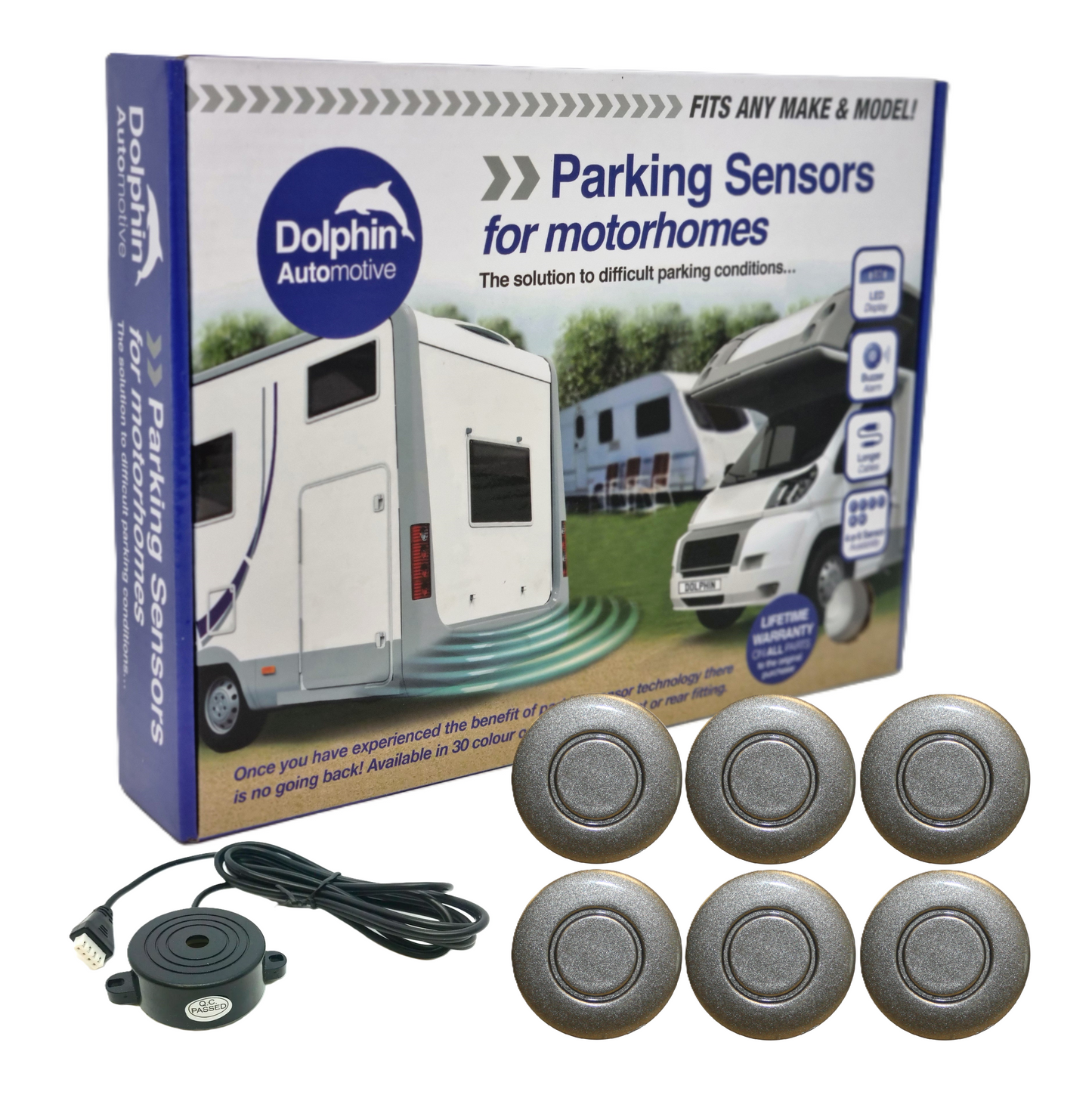 6 Reversing Sensors with Audio Beep Alerts - For Motorhomes & Vans