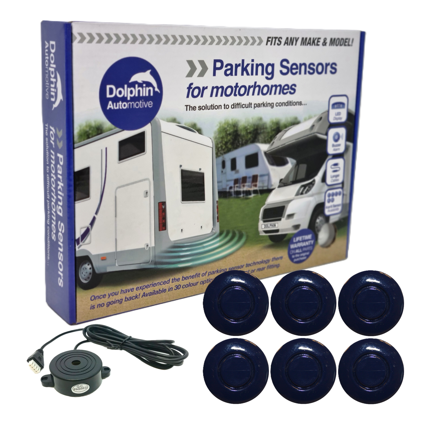 6 Reversing Sensors with Audio Beep Alerts - For Motorhomes & Vans