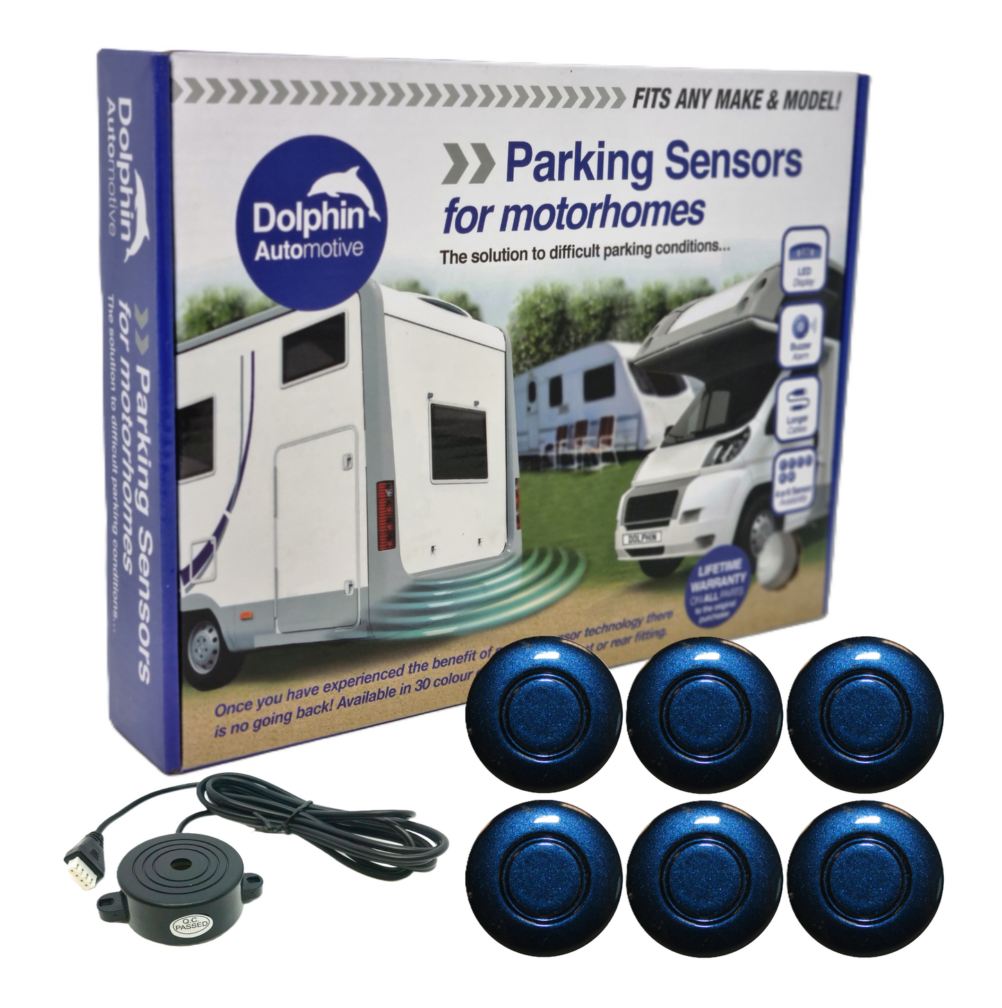 6 Reversing Sensors with Audio Beep Alerts - For Motorhomes & Vans