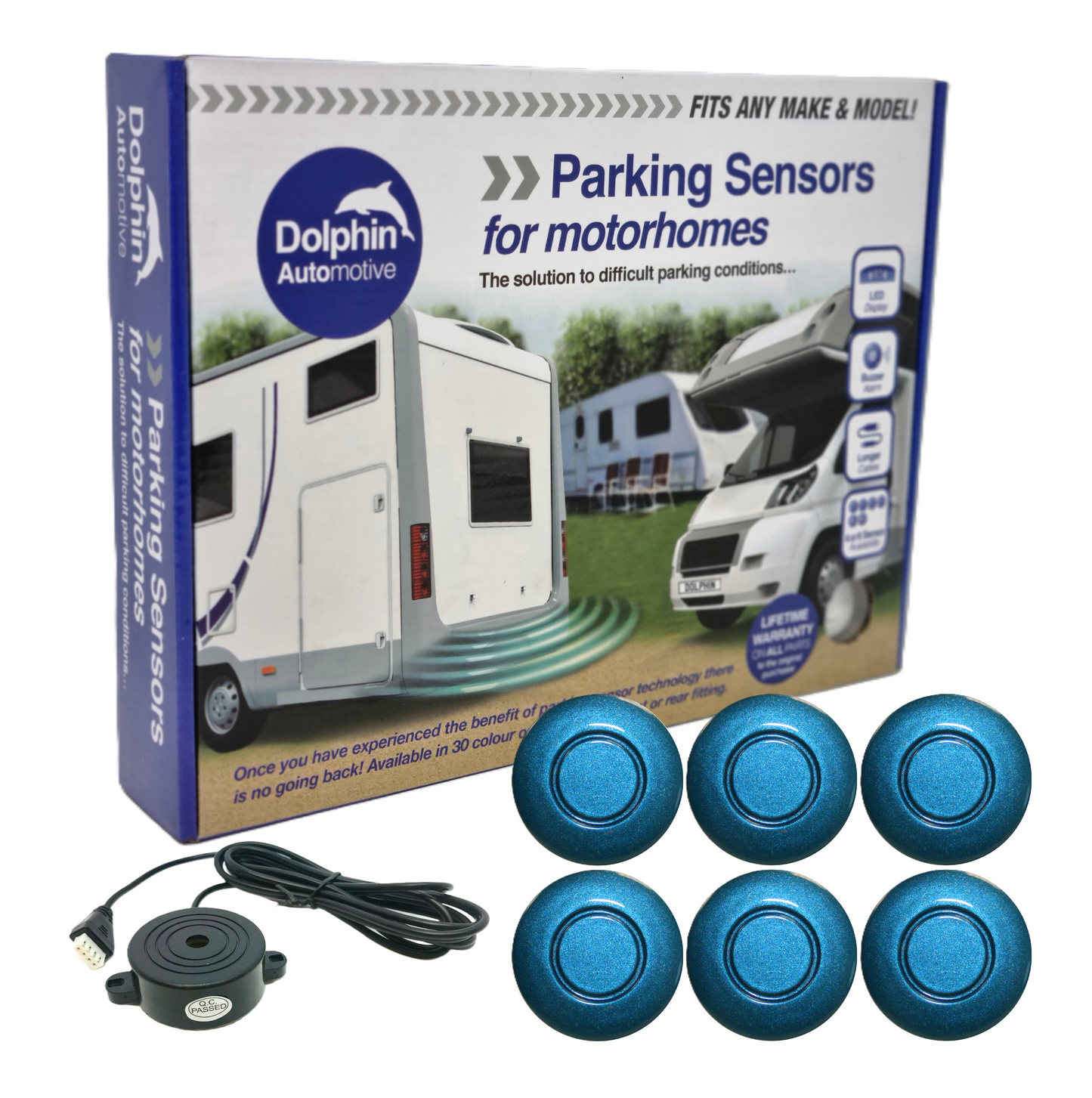 6 Reversing Sensors with Audio Beep Alerts - For Motorhomes & Vans