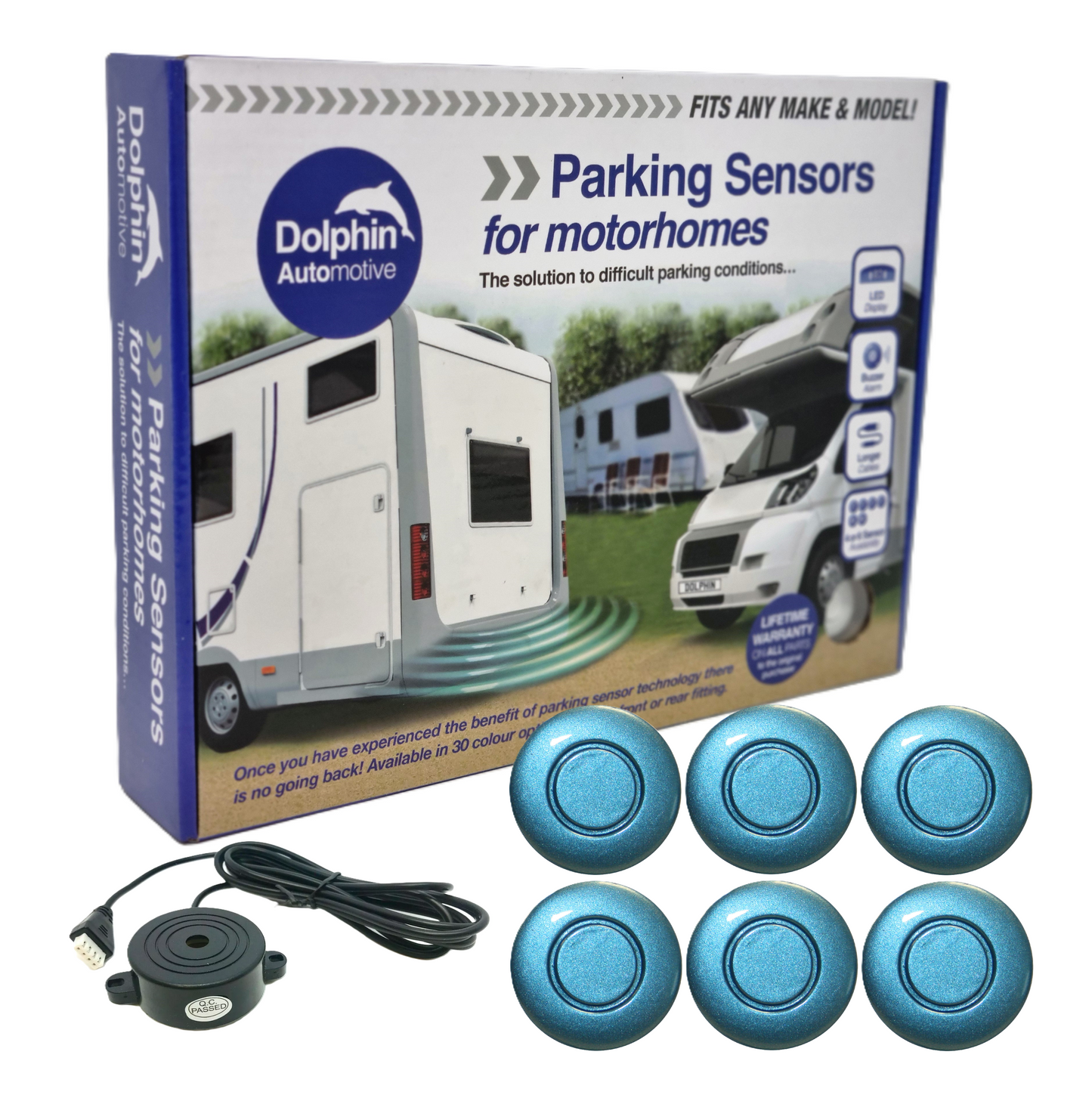 6 Reversing Sensors with Audio Beep Alerts - For Motorhomes & Vans