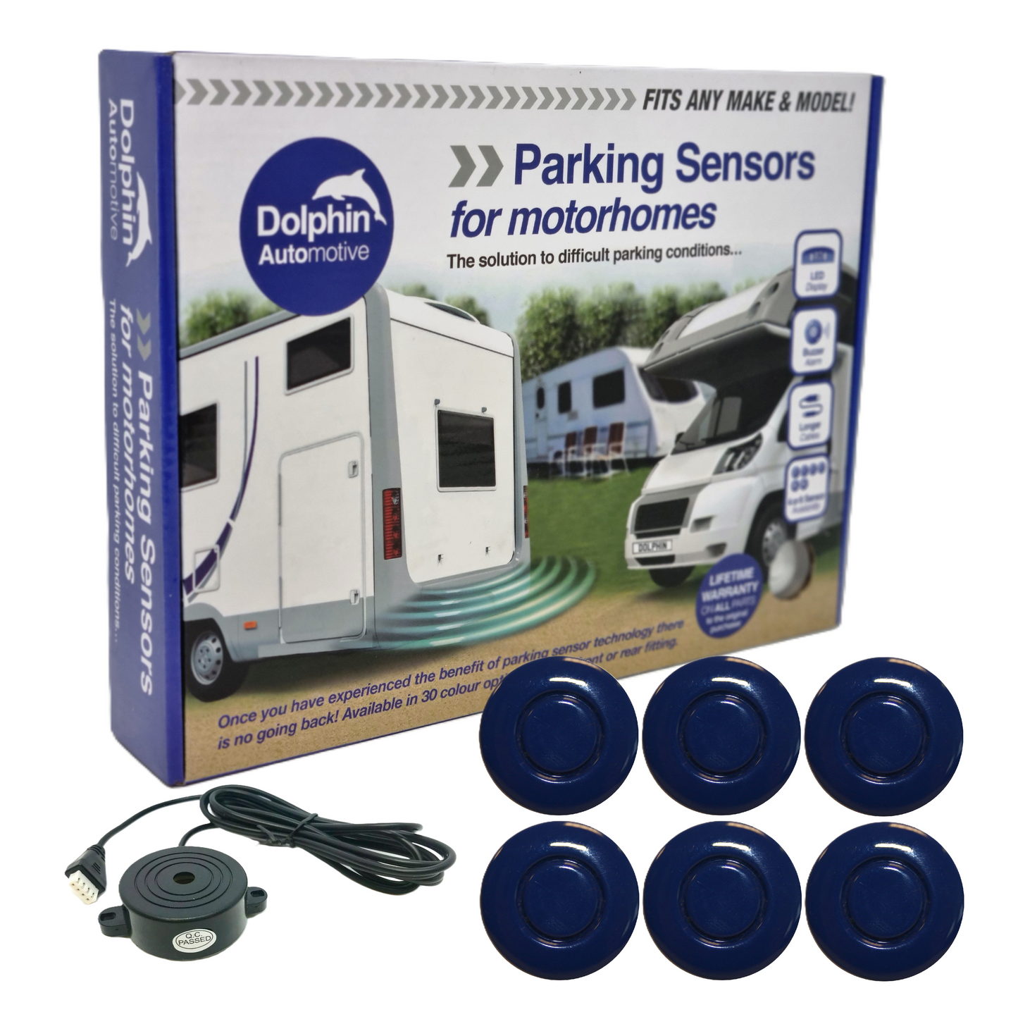 6 Reversing Sensors with Audio Beep Alerts - For Motorhomes & Vans