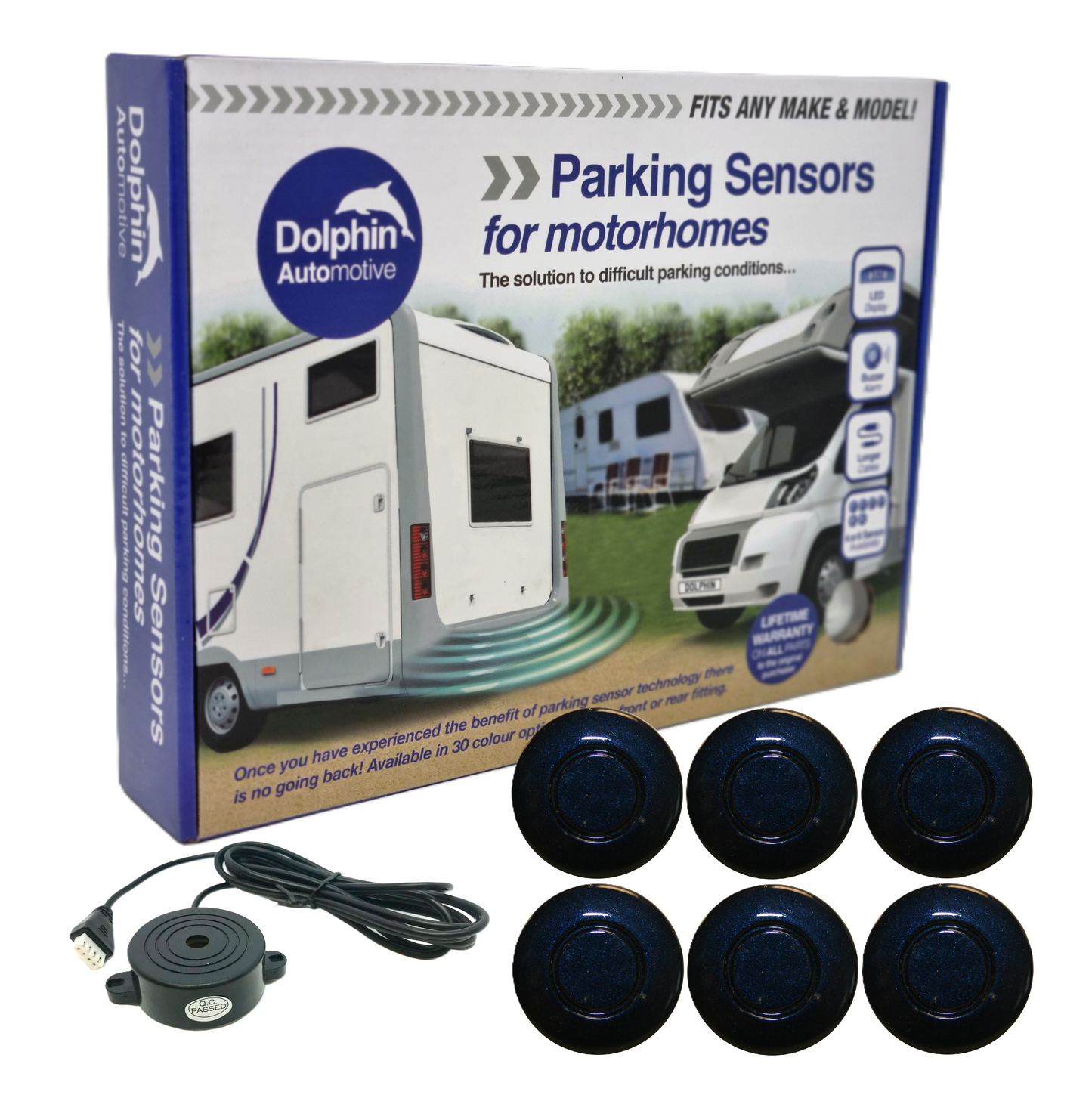 6 Reversing Sensors with Audio Beep Alerts - For Motorhomes & Vans
