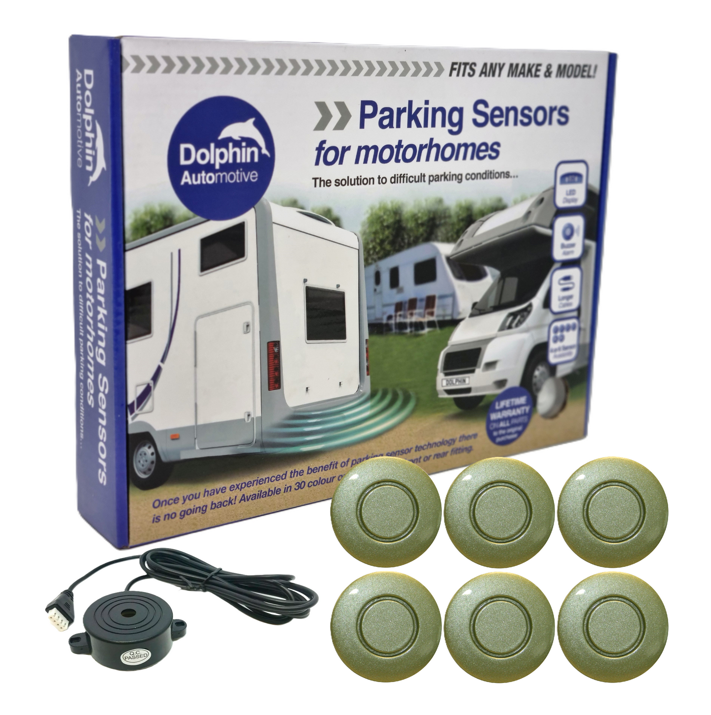 6 Reversing Sensors with Audio Beep Alerts - For Motorhomes & Vans