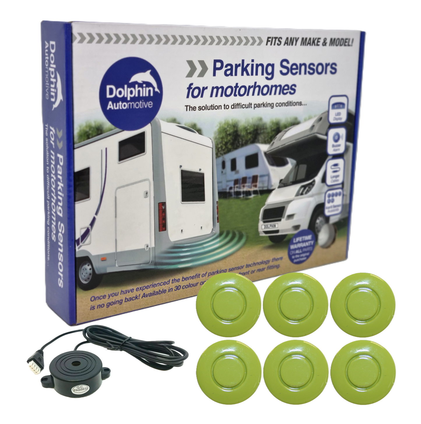 6 Reversing Sensors with Audio Beep Alerts - For Motorhomes & Vans