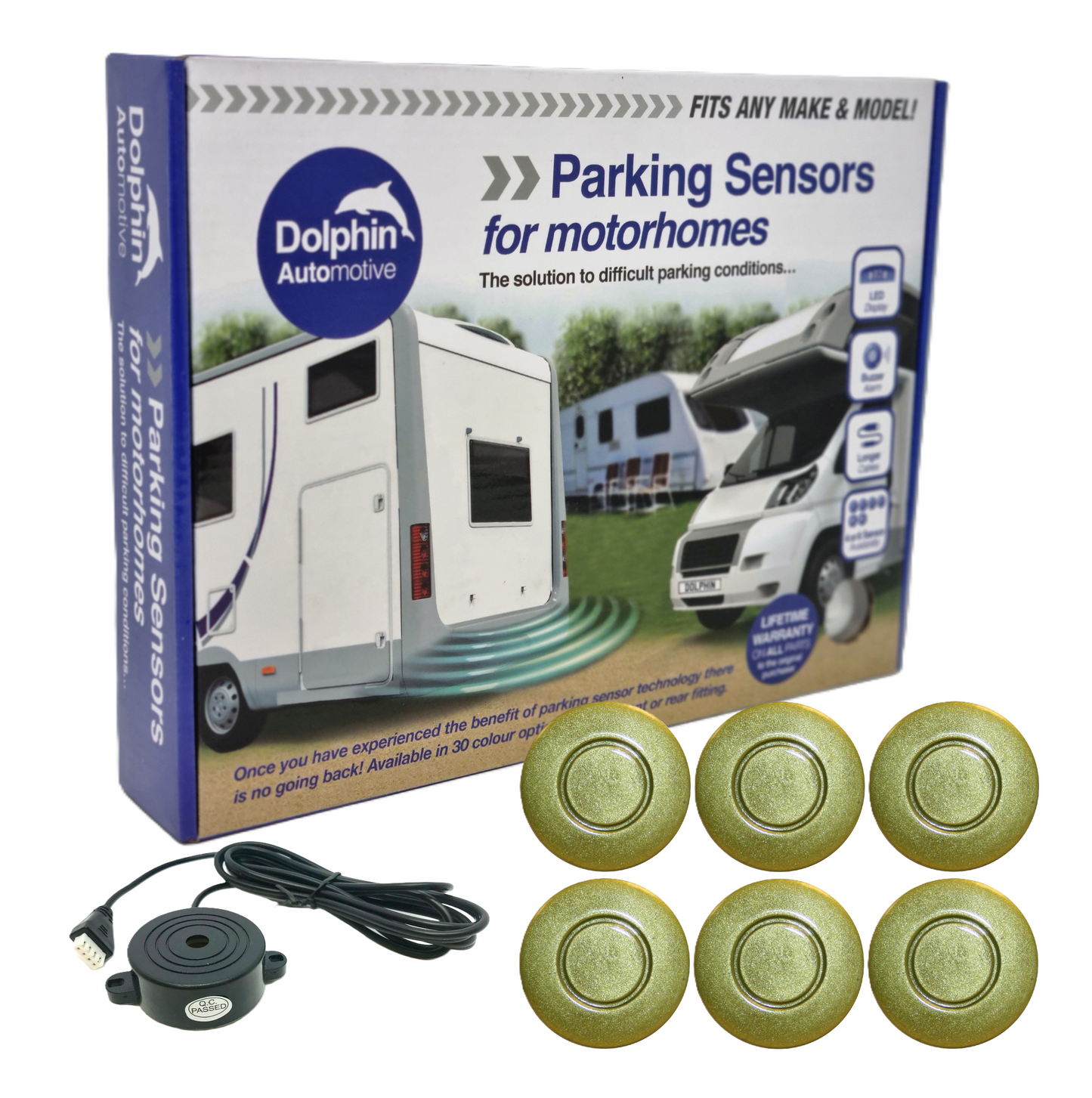 6 Reversing Sensors with Audio Beep Alerts - For Motorhomes & Vans