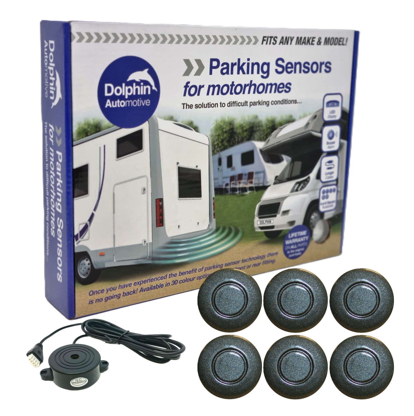 6 Reversing Sensors with Audio Beep Alerts - For Motorhomes & Vans