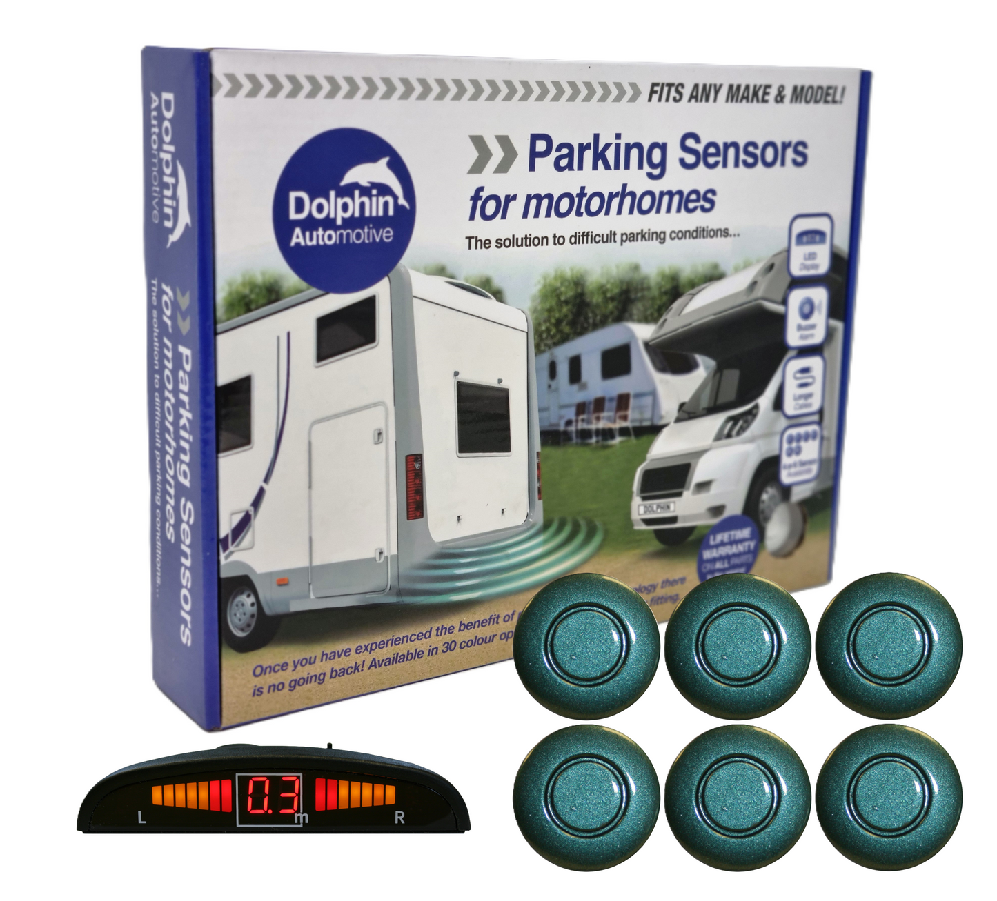6 Reversing Sensors with Dashboard Display - For Motorhomes & Vans