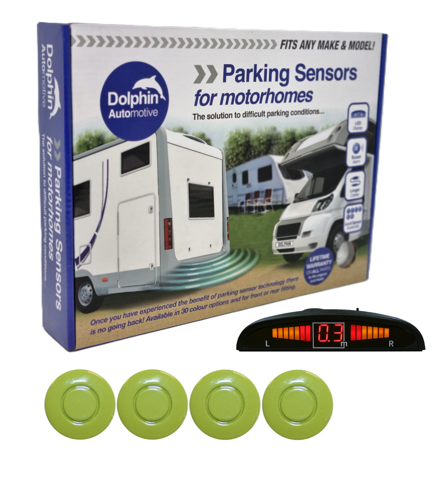 4 Reversing Sensors with Dashboard Display - For Motorhomes & Vans