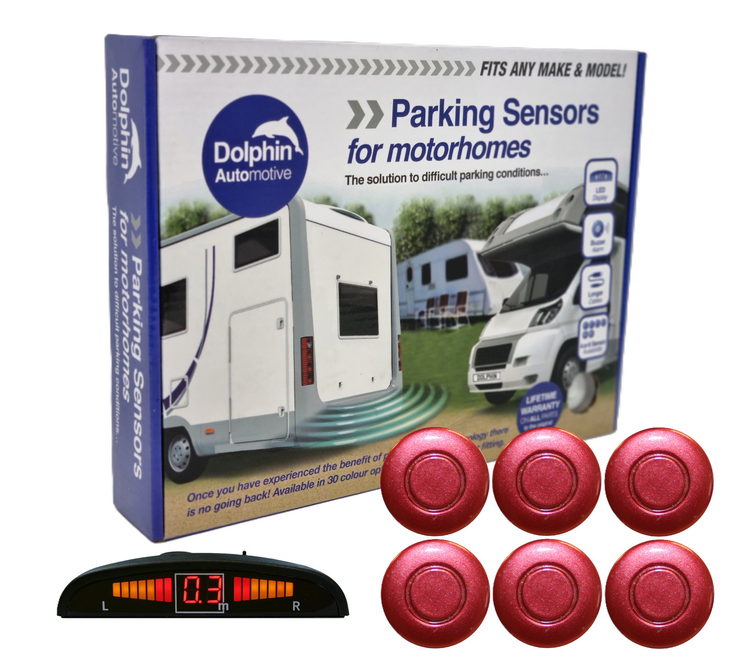 6 Reversing Sensors with Dashboard Display - For Motorhomes &  Vans