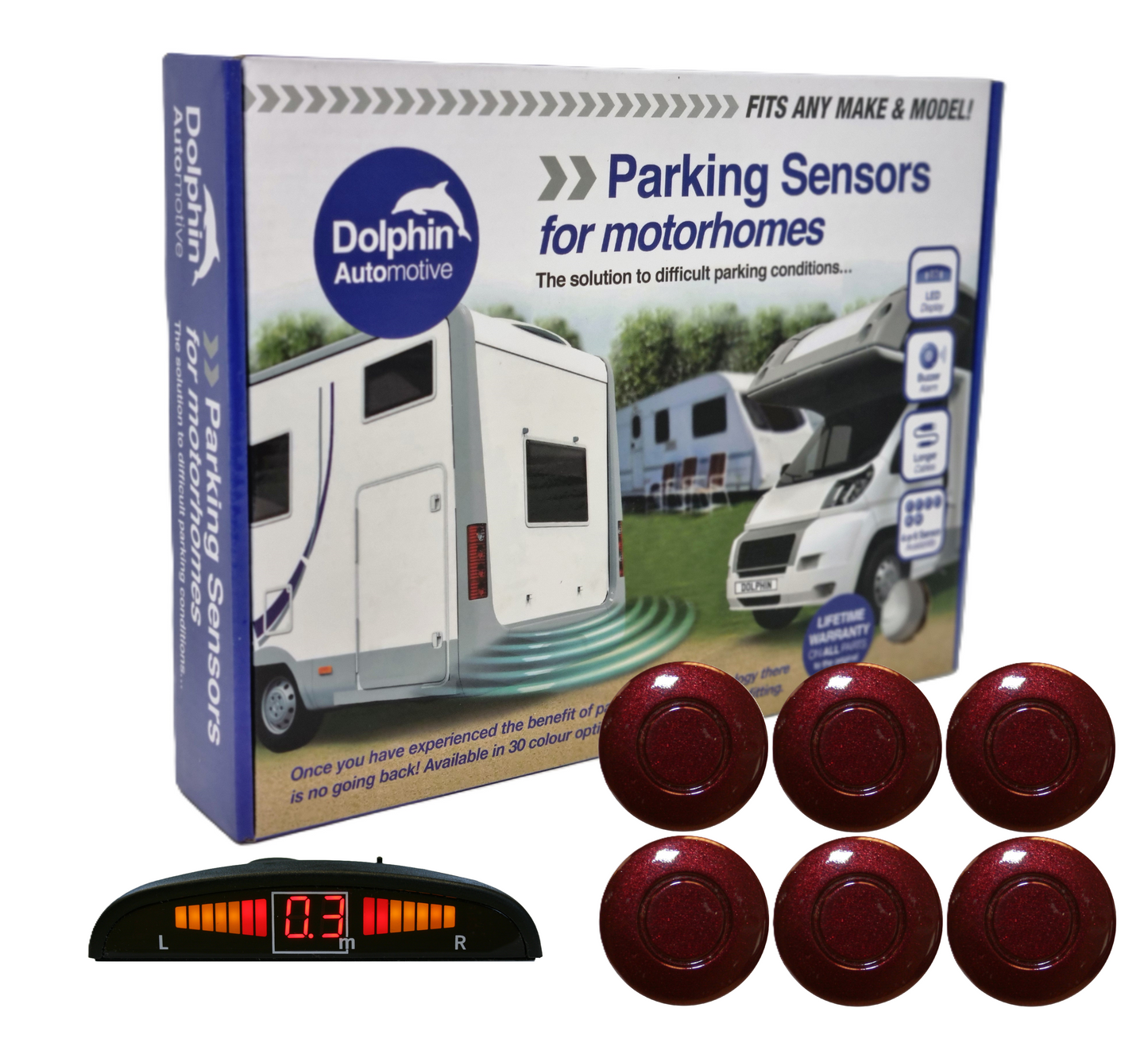 6 Reversing Sensors with Dashboard Display - For Motorhomes &  Vans