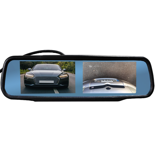 Twin Screen Clip Over Mirror Mounting Monitor