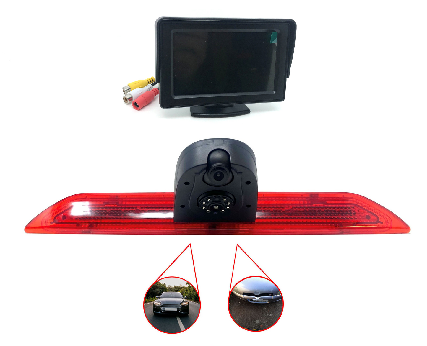 Dual/Twin Rear Brake Light Cameras for Ford Transit from 2014 – onwards