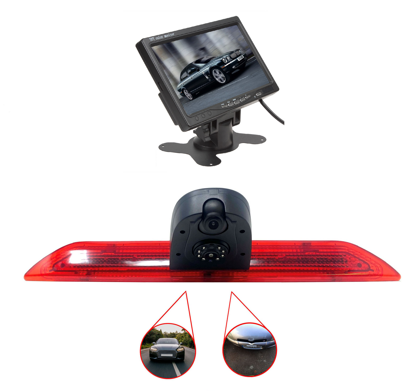 Dual/Twin Rear Brake Light Cameras for Ford Transit from 2014 – onwards