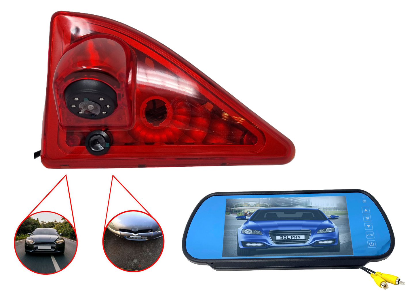 Dual/Twin Rear Brake Light Cameras for Renault Master 2010 to 2021