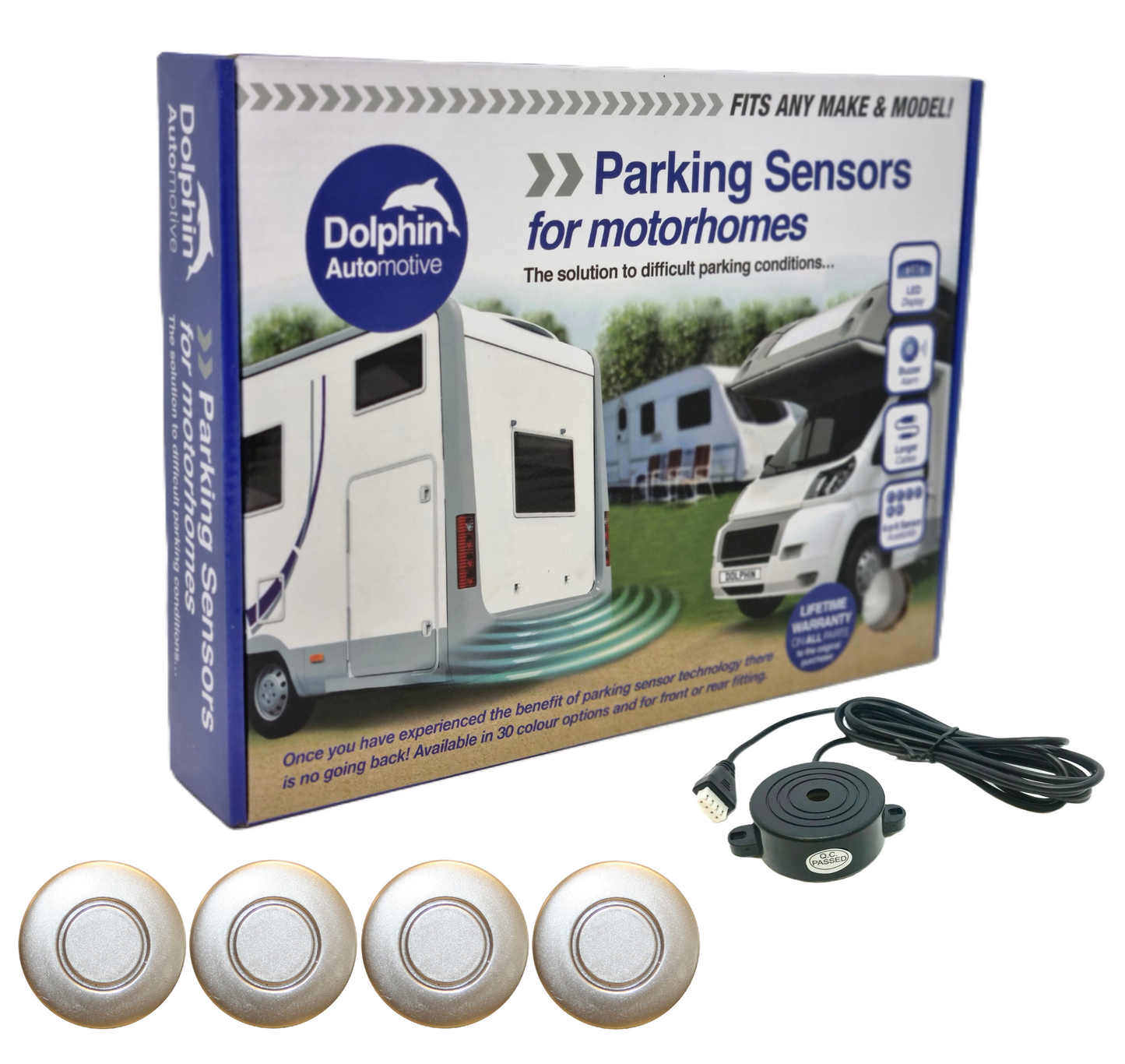 4 Reversing Sensors with Audio Beep Alerts - For Motorhomes & Vans