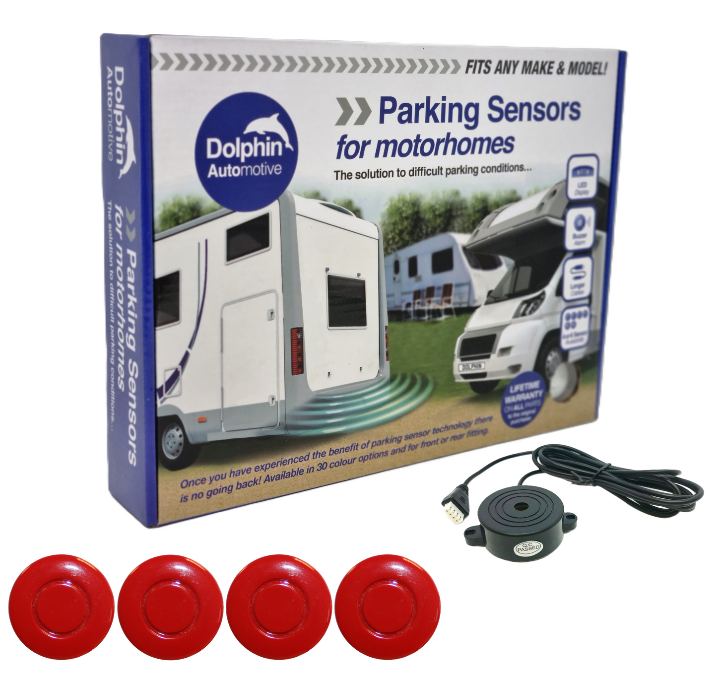 4 Reversing Sensors with Audio Beep Alerts - For Motorhomes & Vans