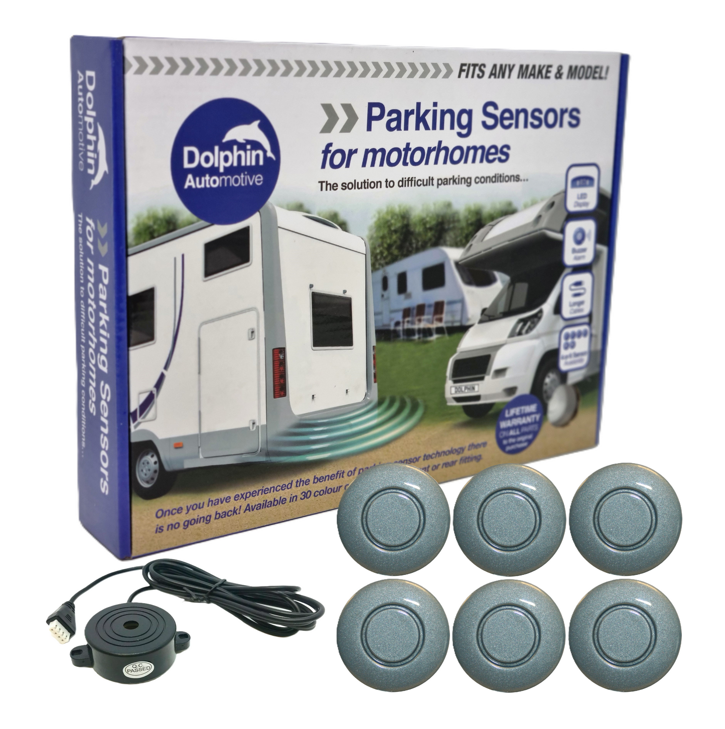 6 Reversing Sensors with Audio Beep Alerts - For Motorhomes & Vans