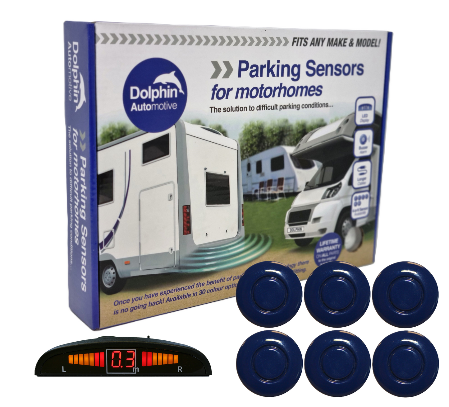 6 Reversing Sensors with Dashboard Display - For Motorhomes &  Vans