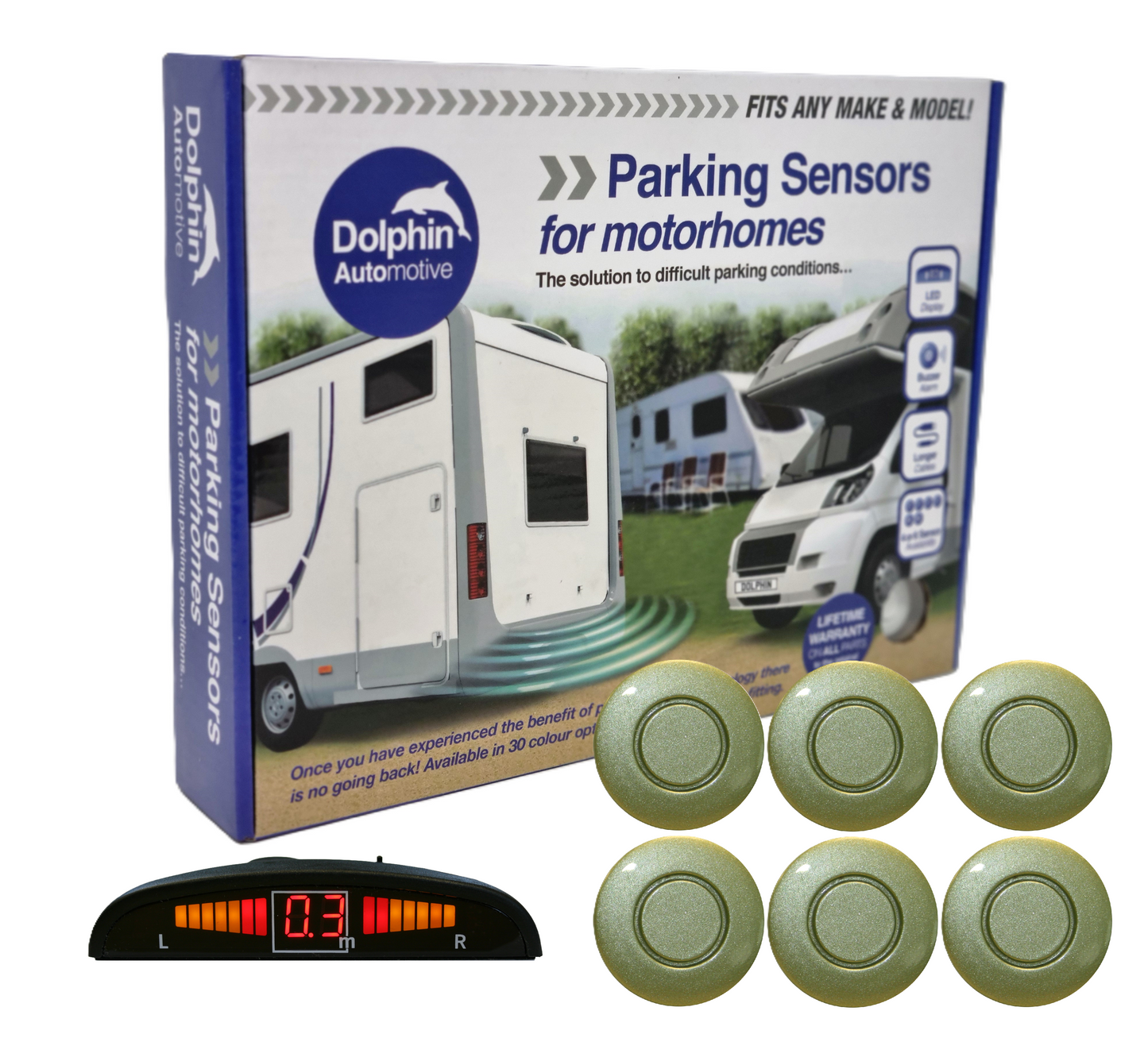 6 Reversing Sensors with Dashboard Display - For Motorhomes &  Vans