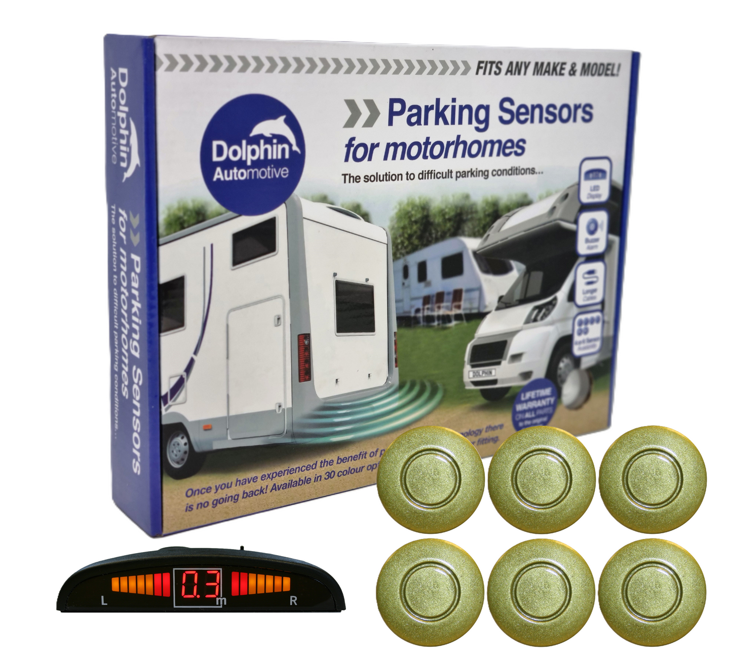 6 Reversing Sensors with Dashboard Display - For Motorhomes &  Vans