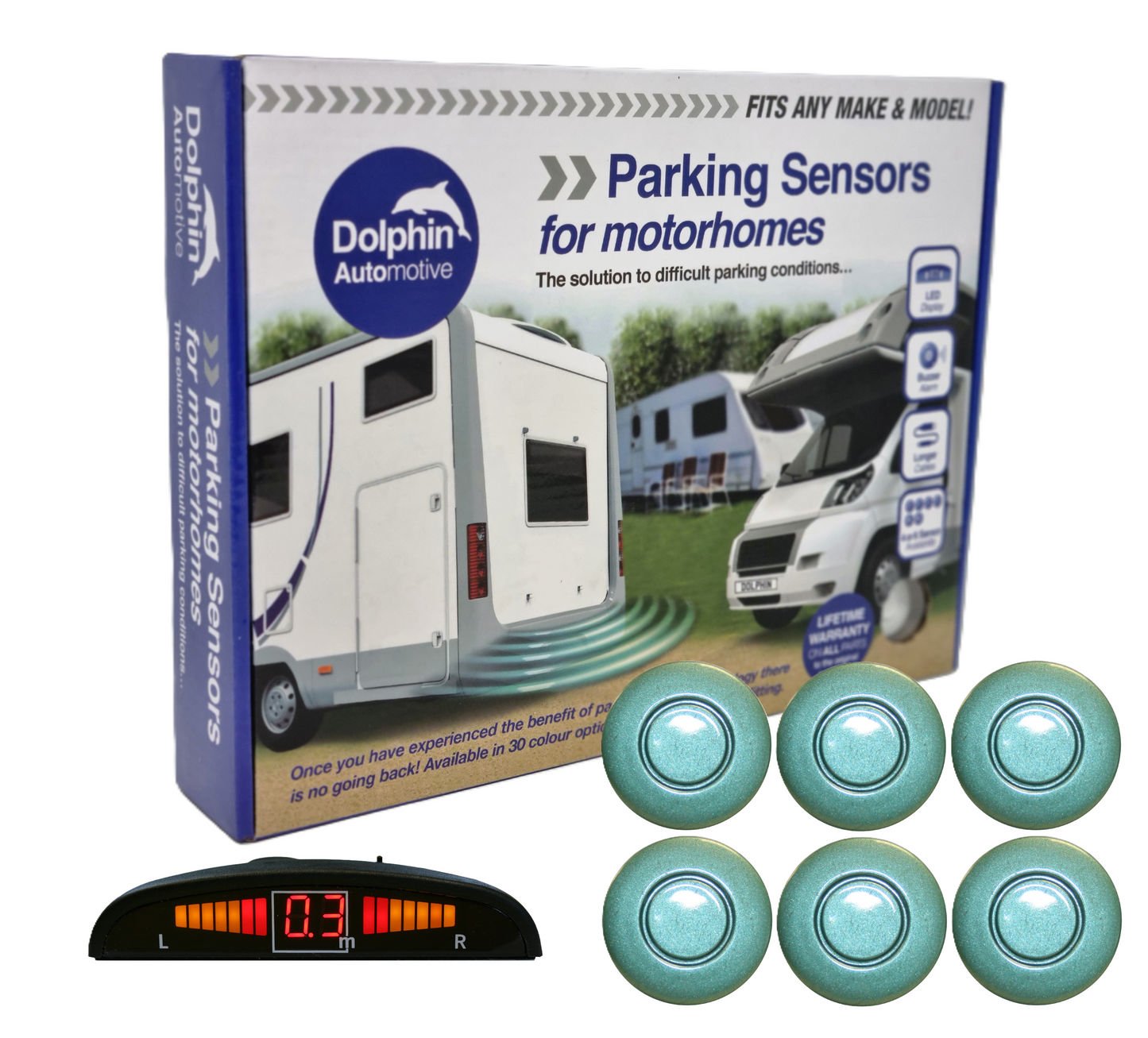 6 Reversing Sensors with Dashboard Display - For Motorhomes &  Vans