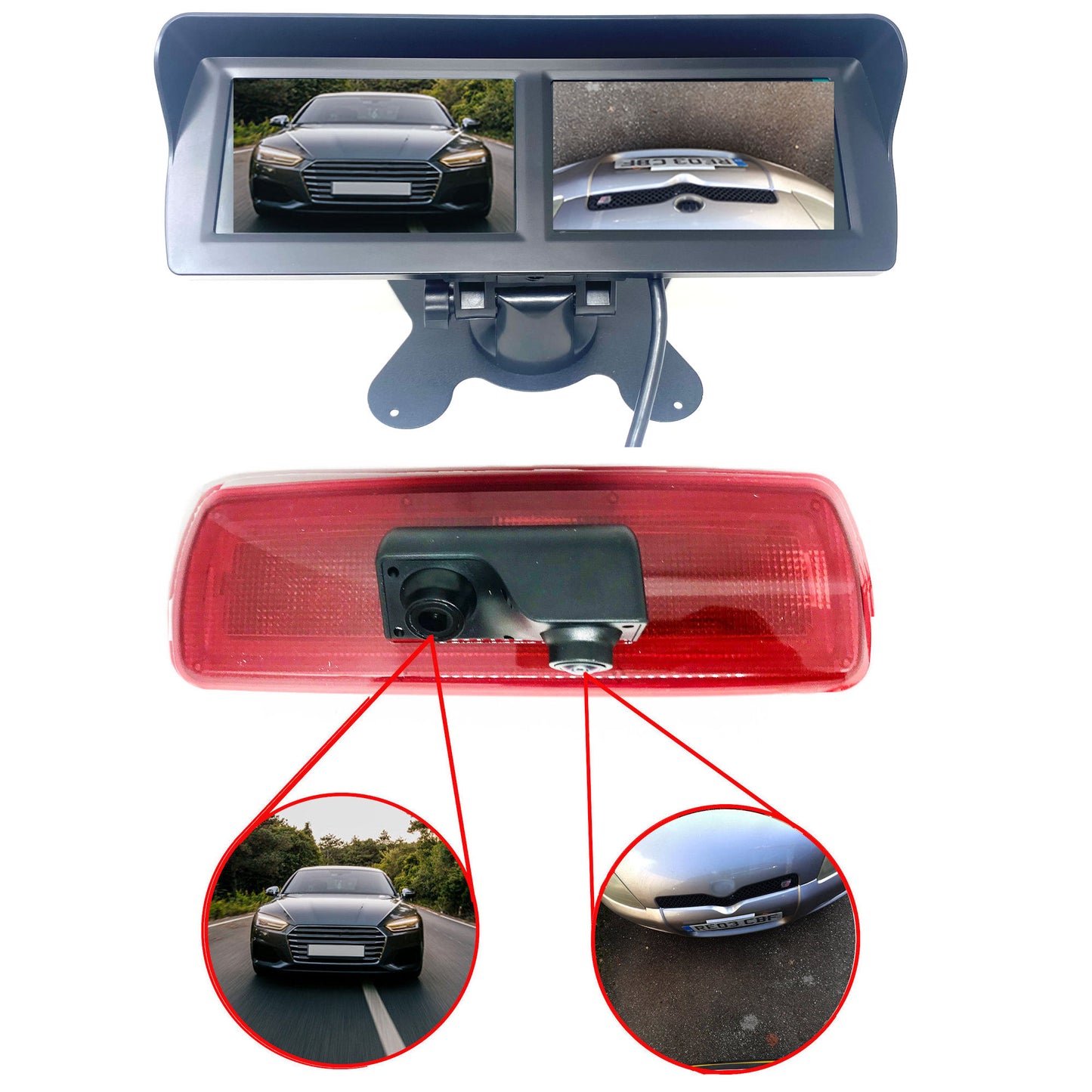 Dual/Twin Rear Brake Light Cameras for Nissan NV300 for 2014 - Onwards